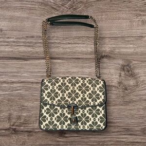 Kate Spade Clover Pattern Crossbody Bag - Green and Cream
